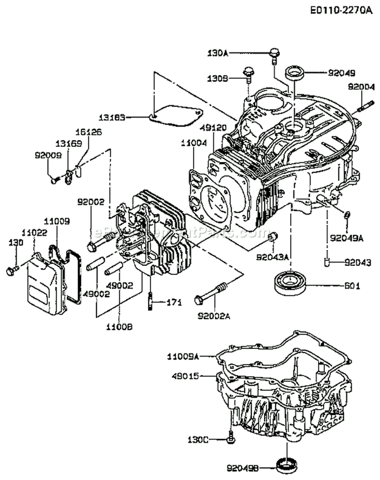 Page E Diagram and Parts List for FC400V AS03 Kawasaki Engine