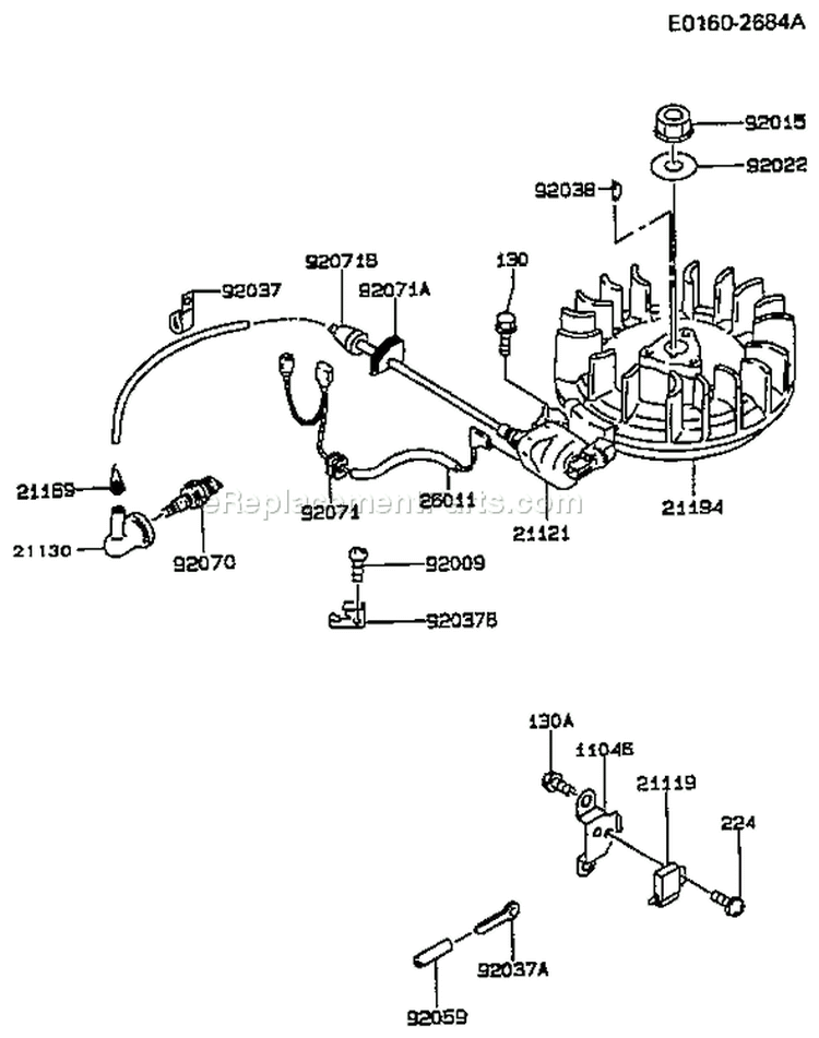 Page F Diagram and Parts List for FC400V AS04 Kawasaki Engine