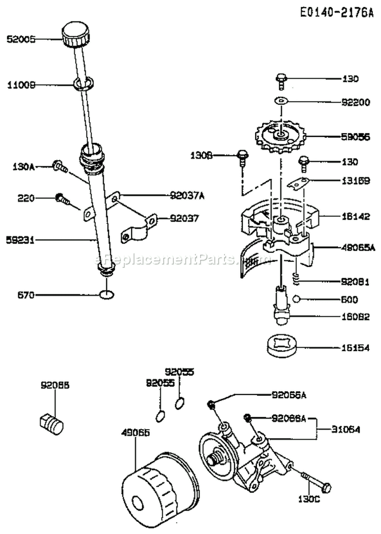 Page H Diagram and Parts List for FC400V AS04 Kawasaki Engine