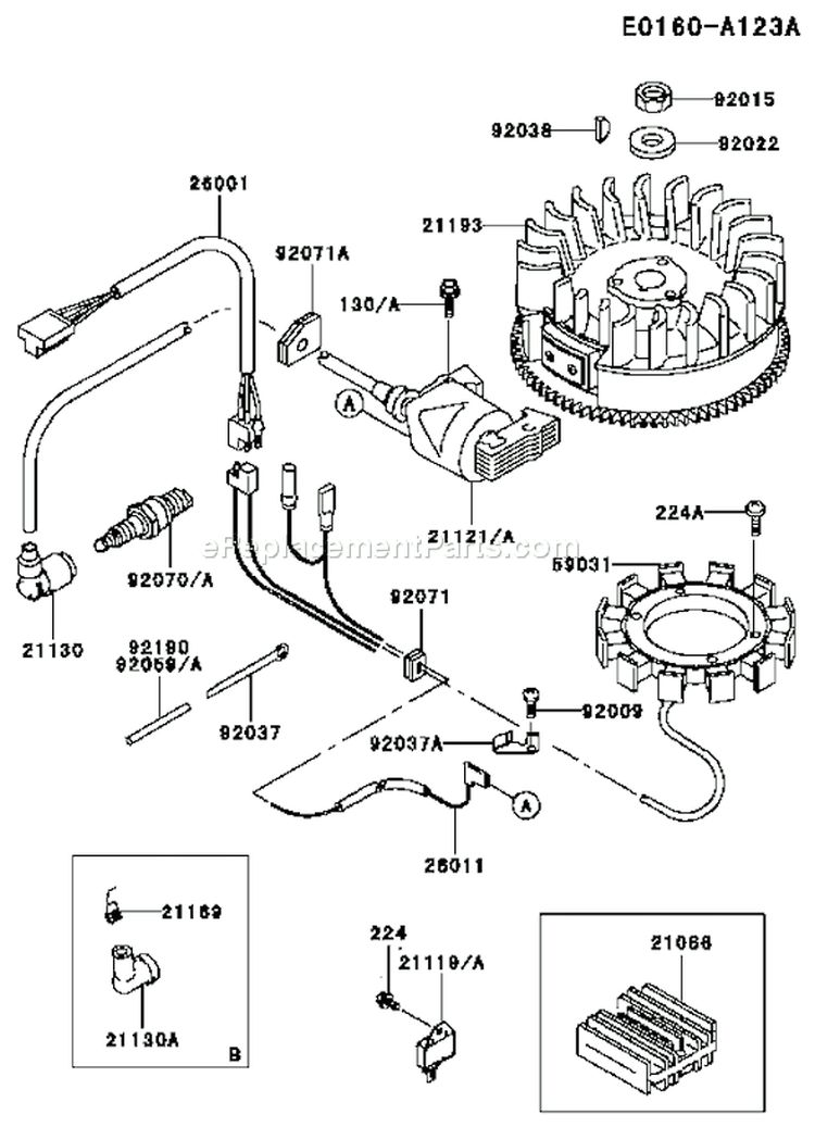 Page F Diagram and Parts List for FC400V BS02 Kawasaki Engine