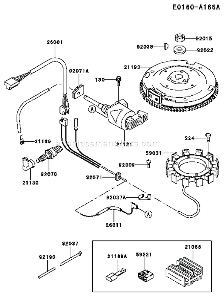 Page F Diagram and Parts List for FC401V AS00 Kawasaki Engine