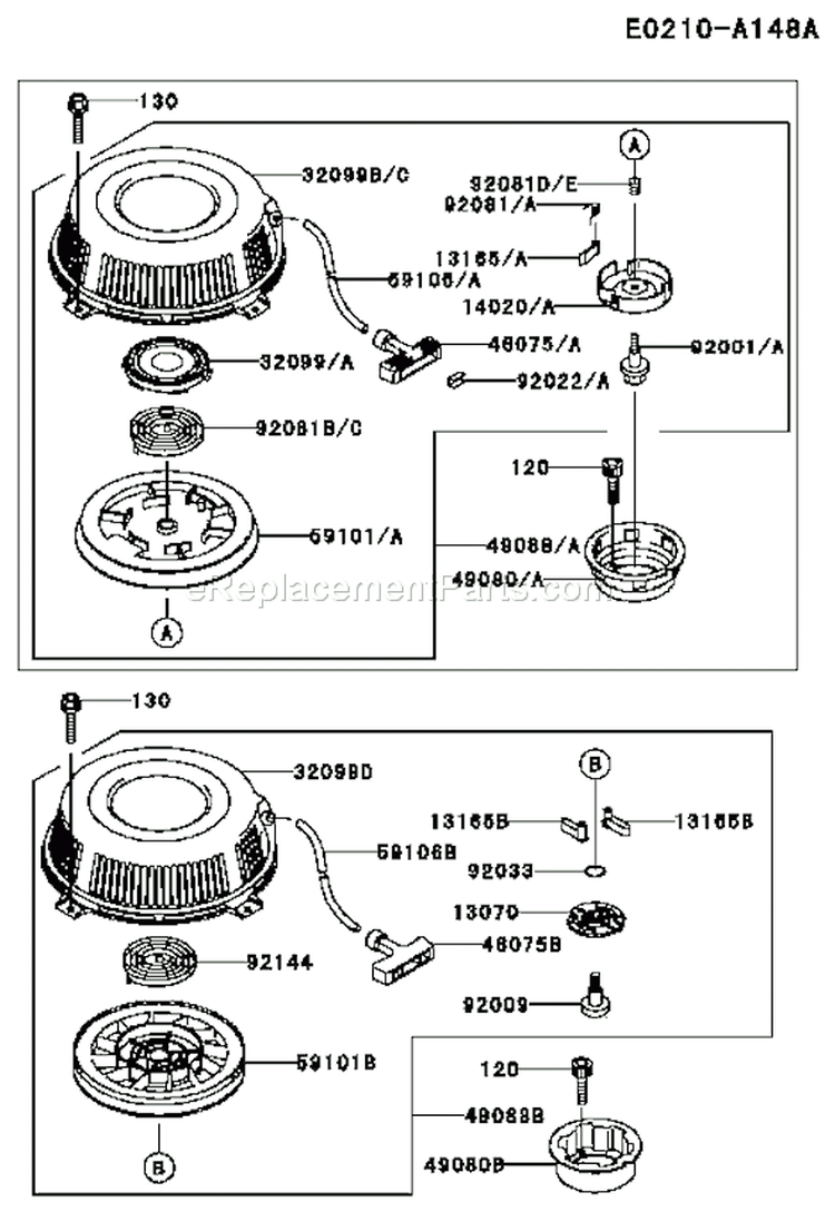 Page J Diagram and Parts List for FC401V AS01 Kawasaki Engine