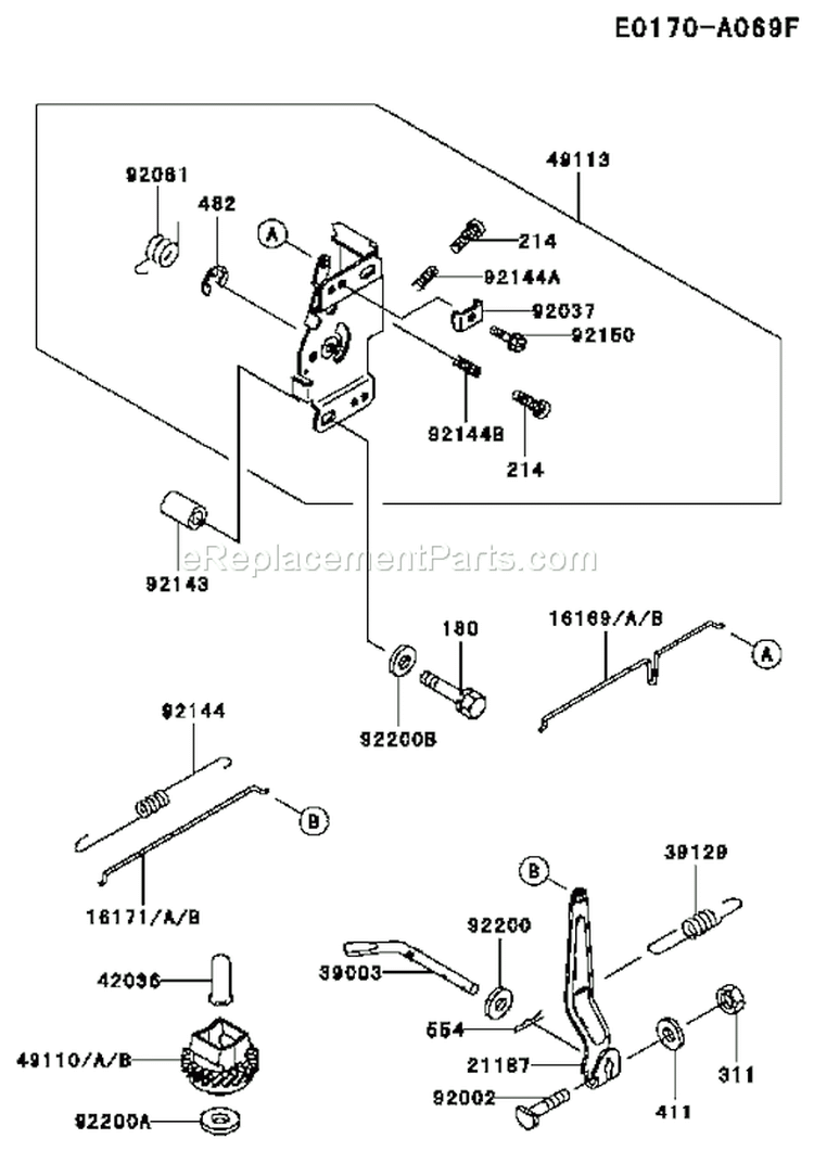 Page C Diagram and Parts List for FC401V AS01 Kawasaki Engine