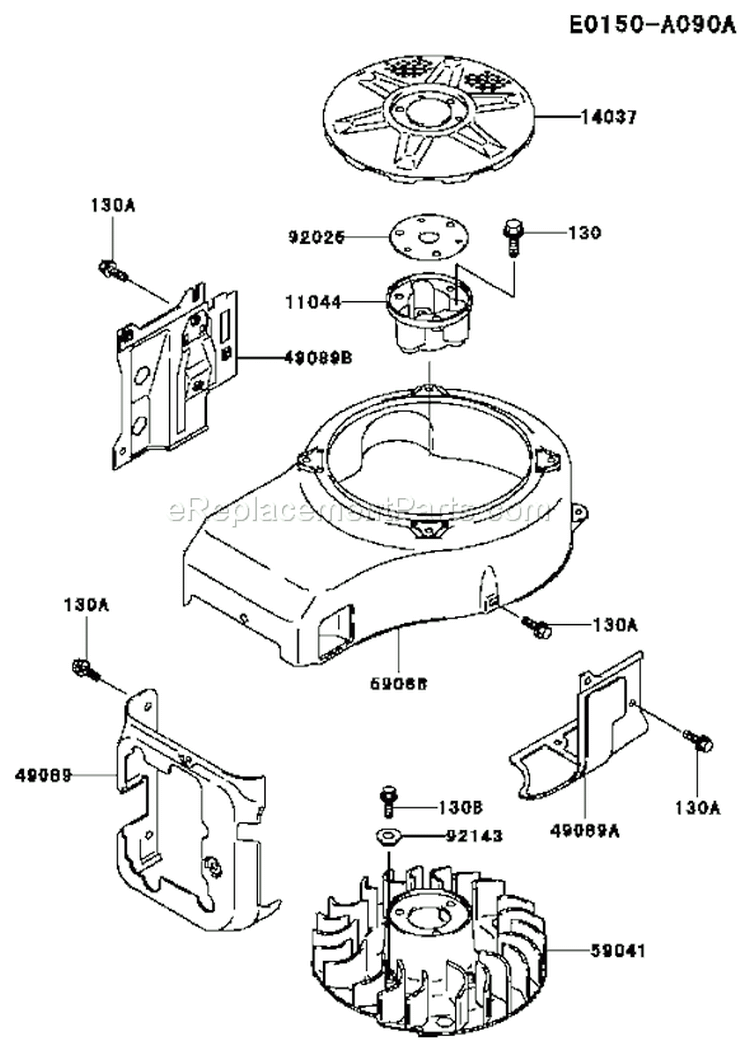 Page D Diagram and Parts List for FC401V AS01 Kawasaki Engine