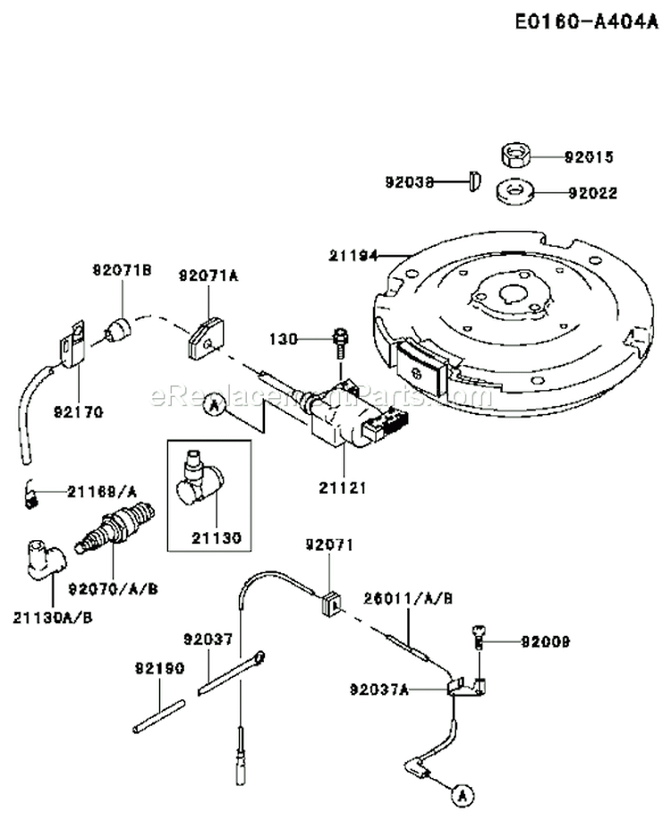 Page F Diagram and Parts List for FC401V AS01 Kawasaki Engine