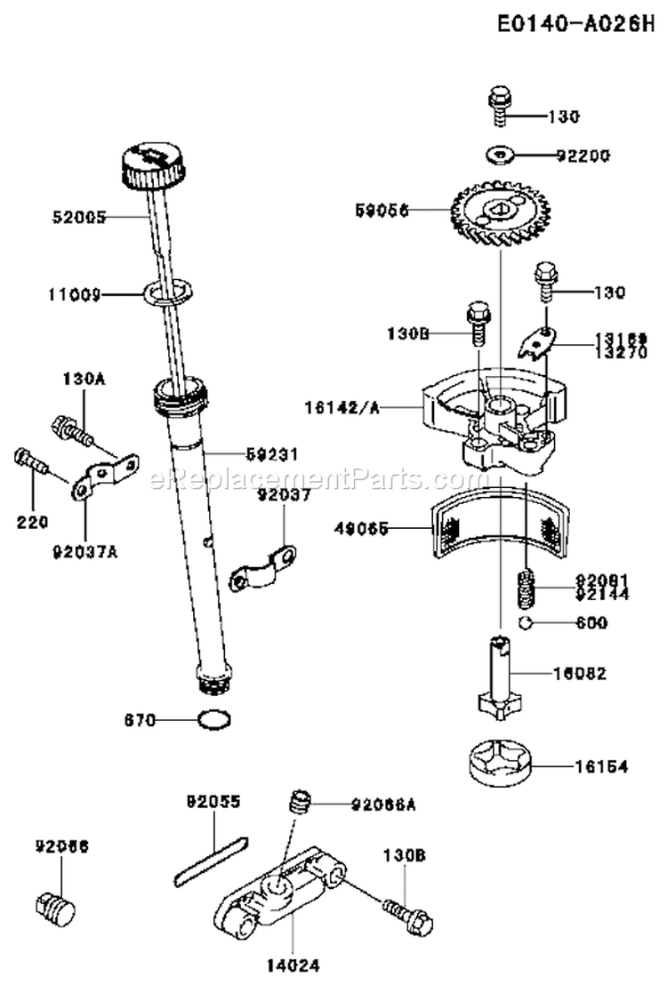 Page H Diagram and Parts List for FC401V AS01 Kawasaki Engine