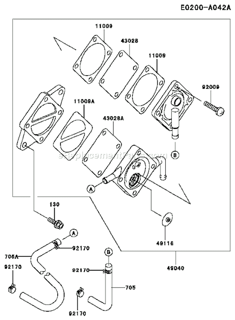 Page G Diagram and Parts List for FC401V AS02 Kawasaki Engine