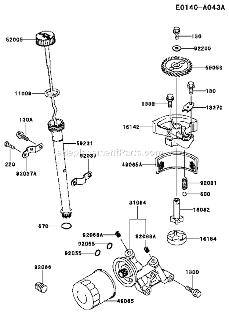 Page H Diagram and Parts List for FC401V AS04 Kawasaki Engine