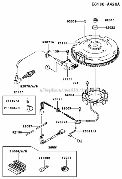 Page L Diagram and Parts List for FC420V-AS01  Kawasaki Engine