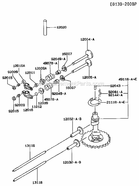 Page X Diagram and Parts List for FC420V-AS01  Kawasaki Engine