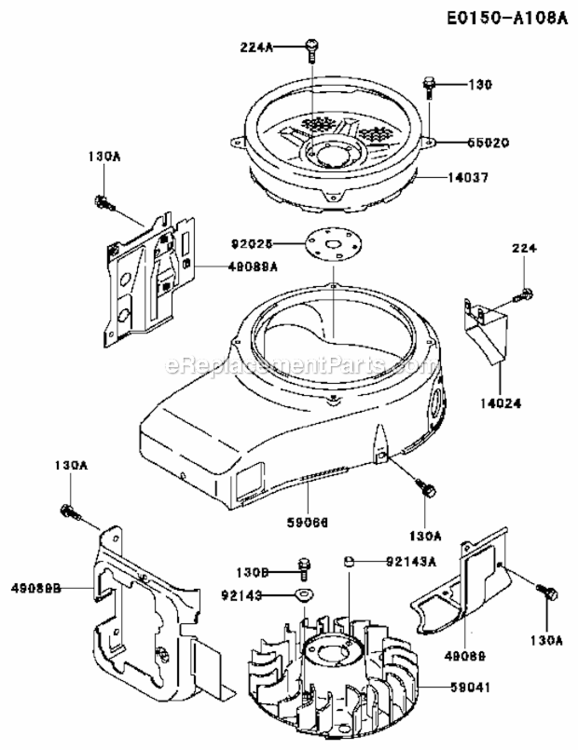 Page H Diagram and Parts List for FC420V-AS01  Kawasaki Engine
