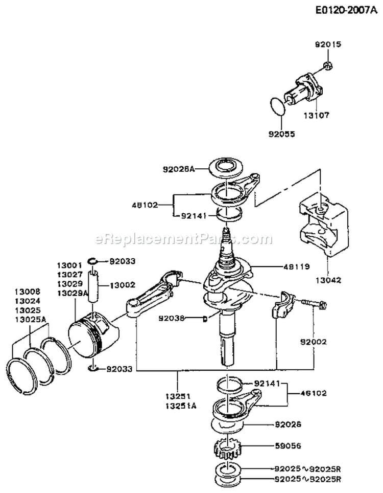 Page J Diagram and Parts List for FC420V AS03 Kawasaki Engine