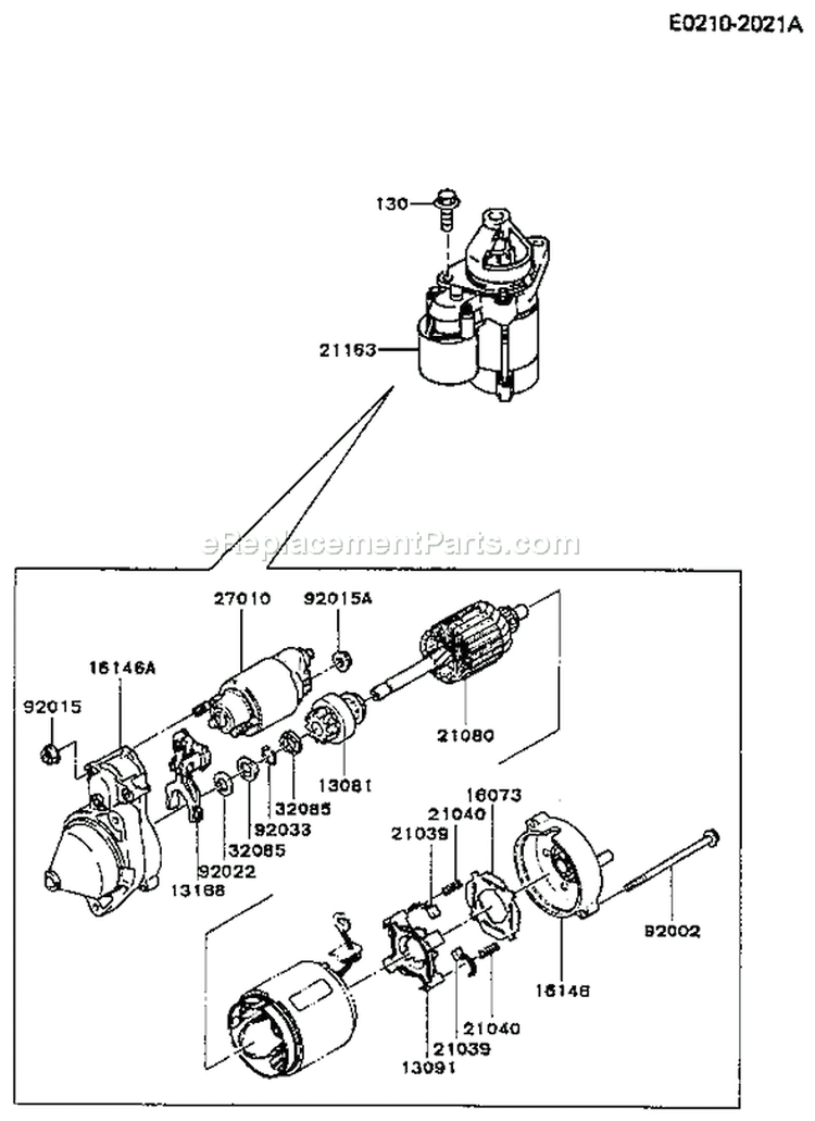 Page K Diagram and Parts List for FC420V AS03 Kawasaki Engine