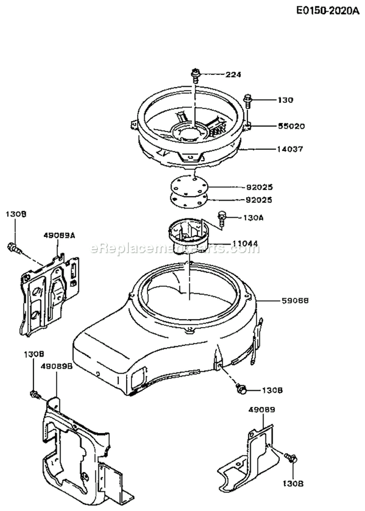 Page D Diagram and Parts List for FC420V AS03 Kawasaki Engine