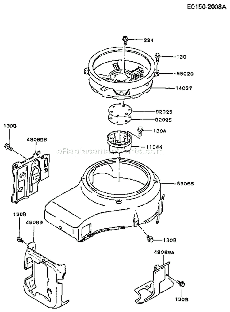 Page D Diagram and Parts List for FC420V AS04 Kawasaki Engine