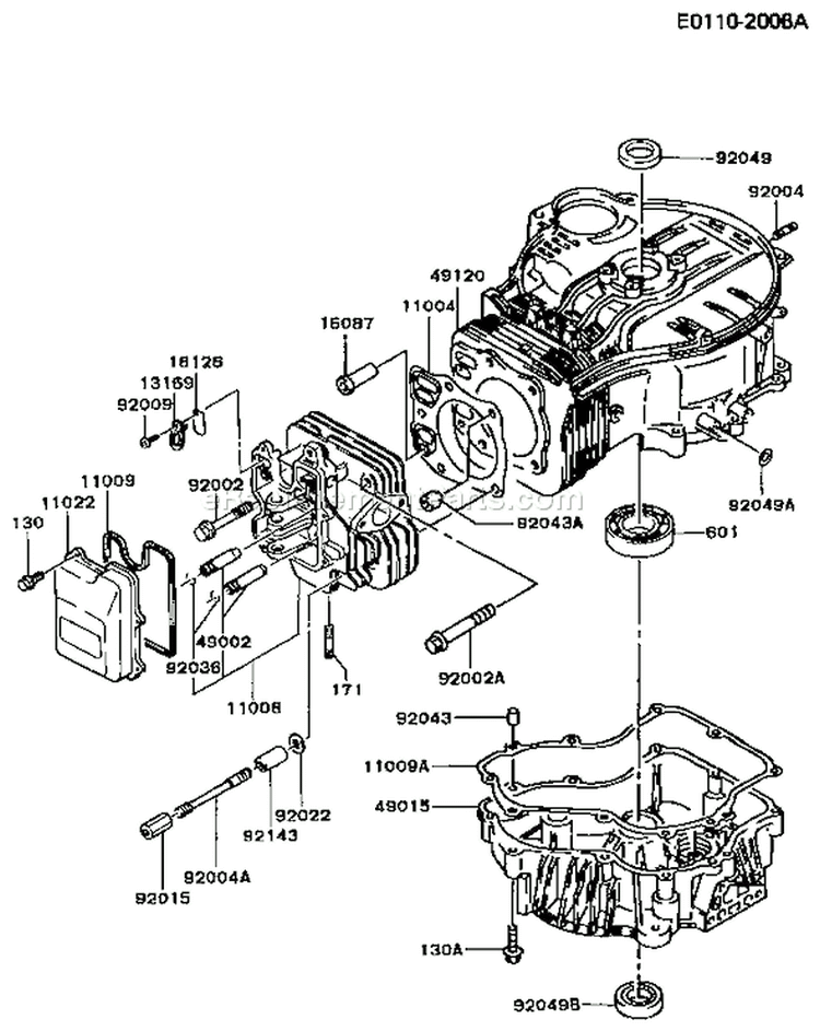 Page E Diagram and Parts List for FC420V AS03 Kawasaki Engine