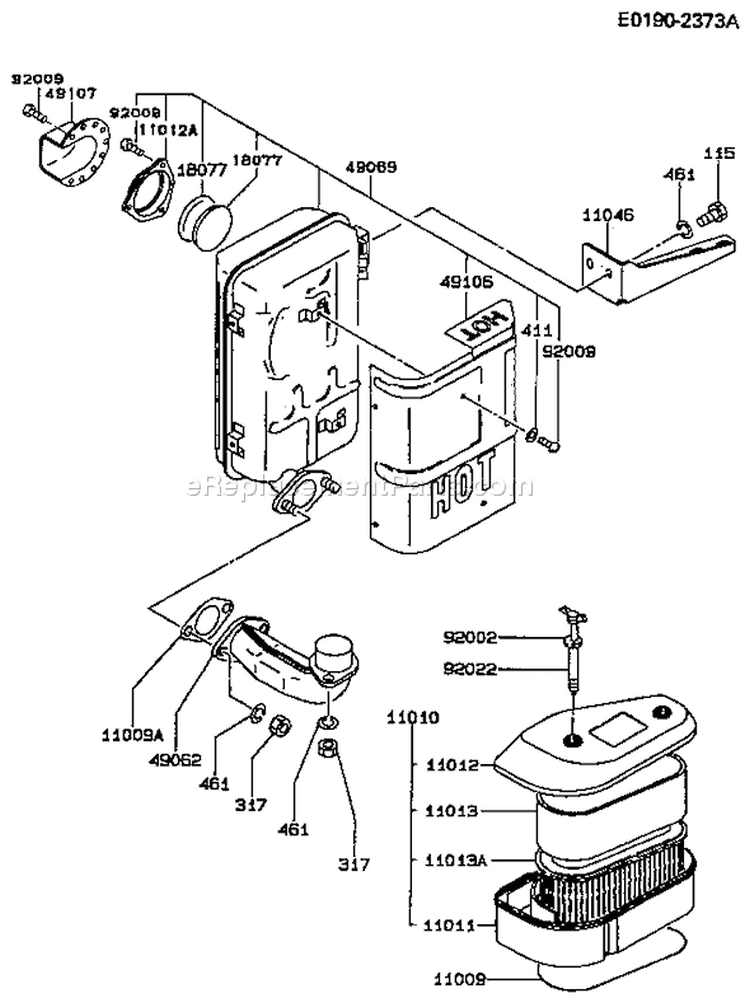Page A Diagram and Parts List for FC420V AS12 Kawasaki Engine