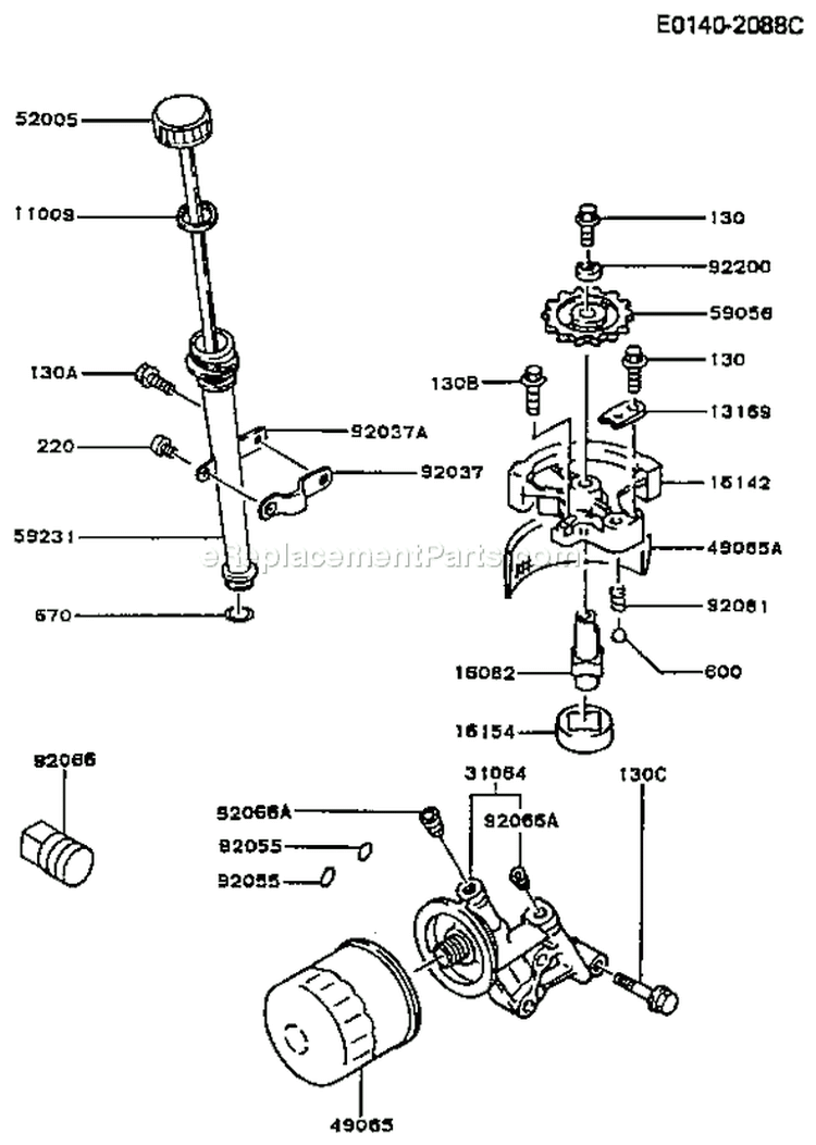 Page H Diagram and Parts List for FC420V AS12 Kawasaki Engine