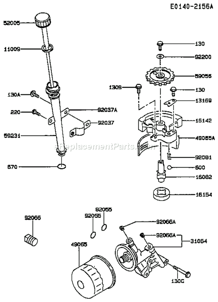 Page H Diagram and Parts List for FC420V AS15 Kawasaki Engine