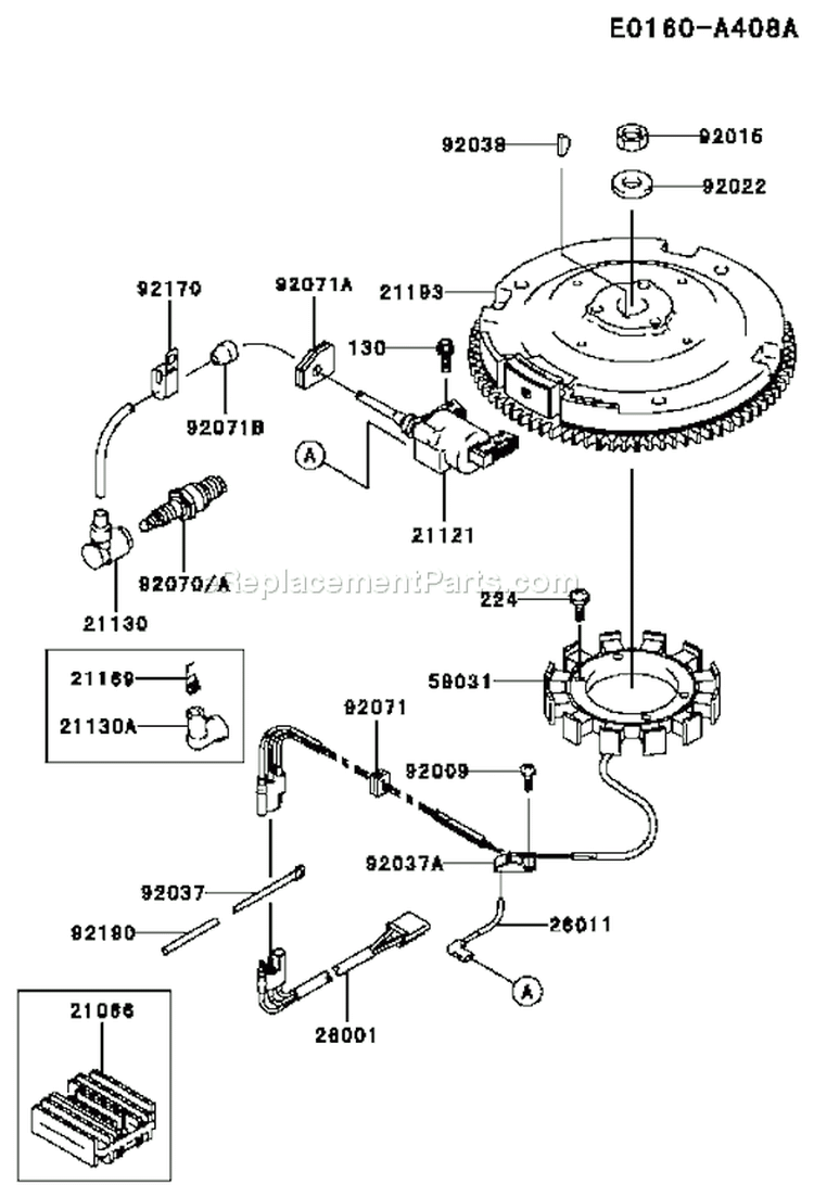Page F Diagram and Parts List for FC420V AS20 Kawasaki Engine