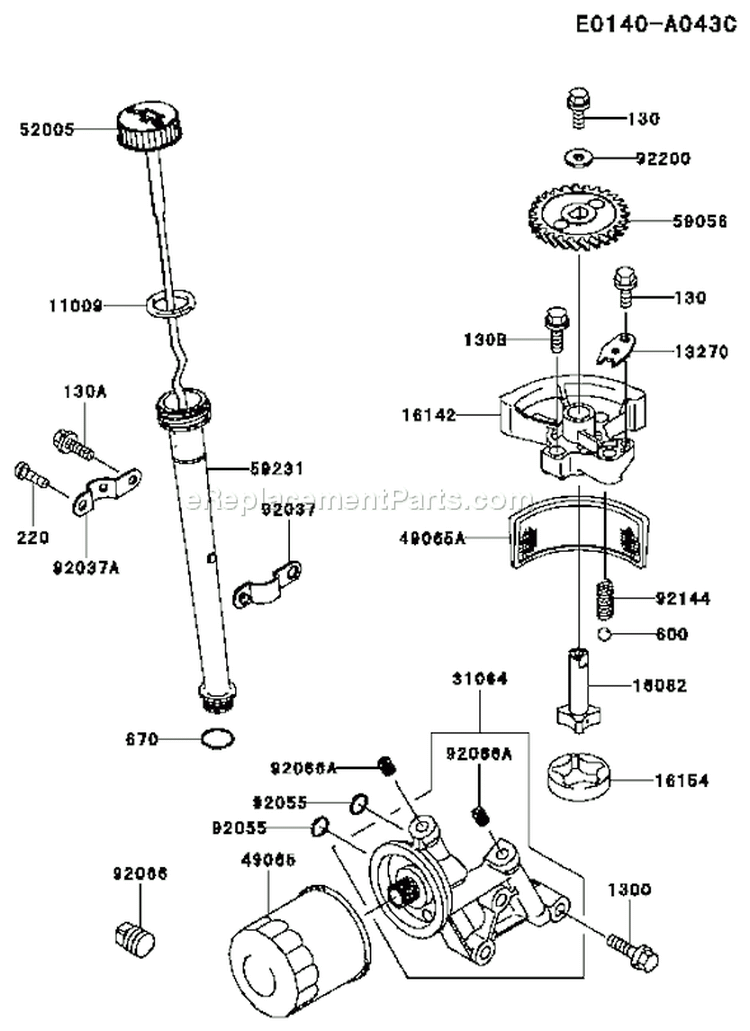 Page H Diagram and Parts List for FC420V AS20 Kawasaki Engine