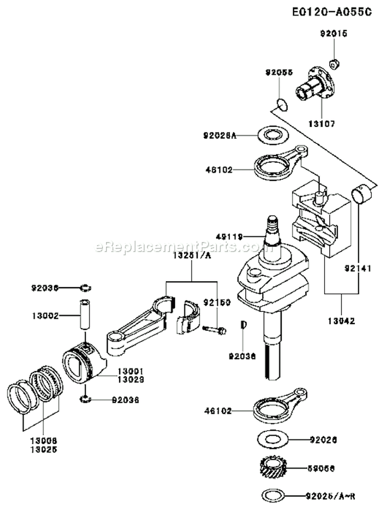 Page I Diagram and Parts List for FC420V AS20 Kawasaki Engine