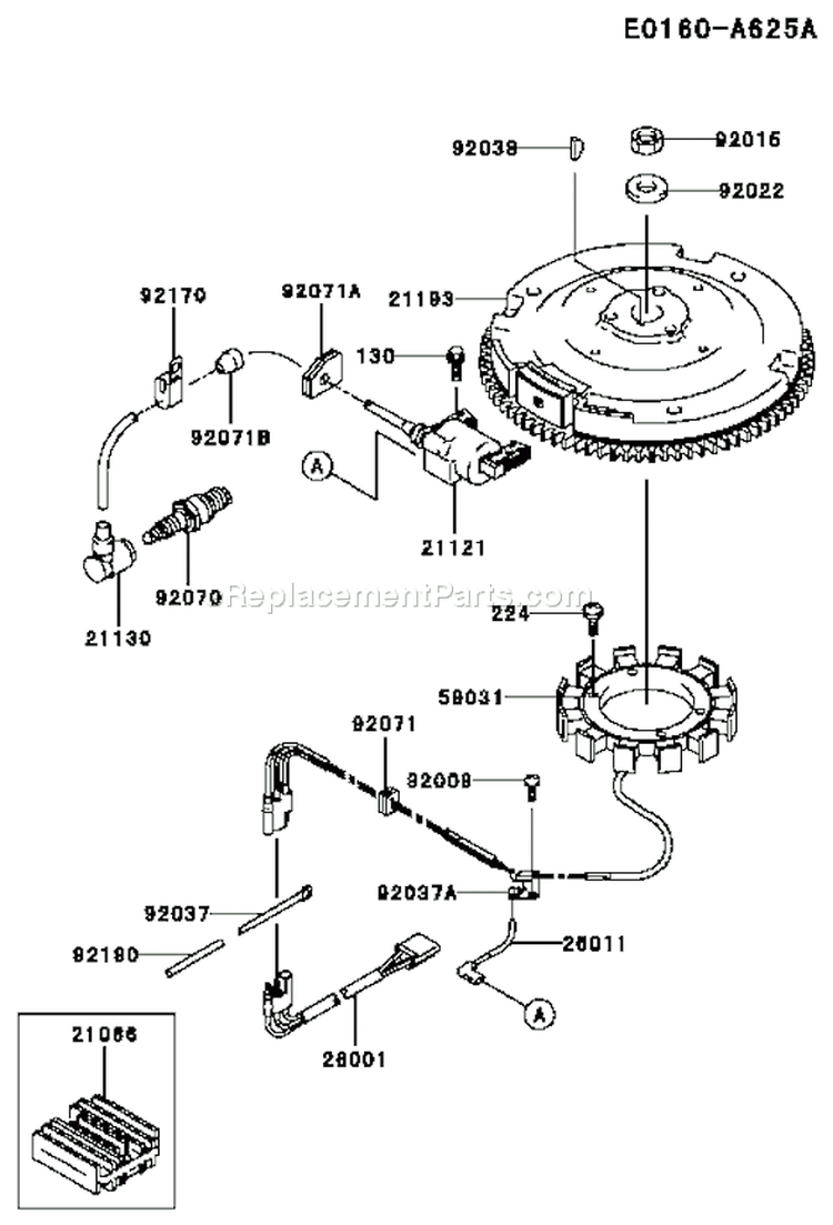 Page F Diagram and Parts List for FC420V AS24 Kawasaki Engine