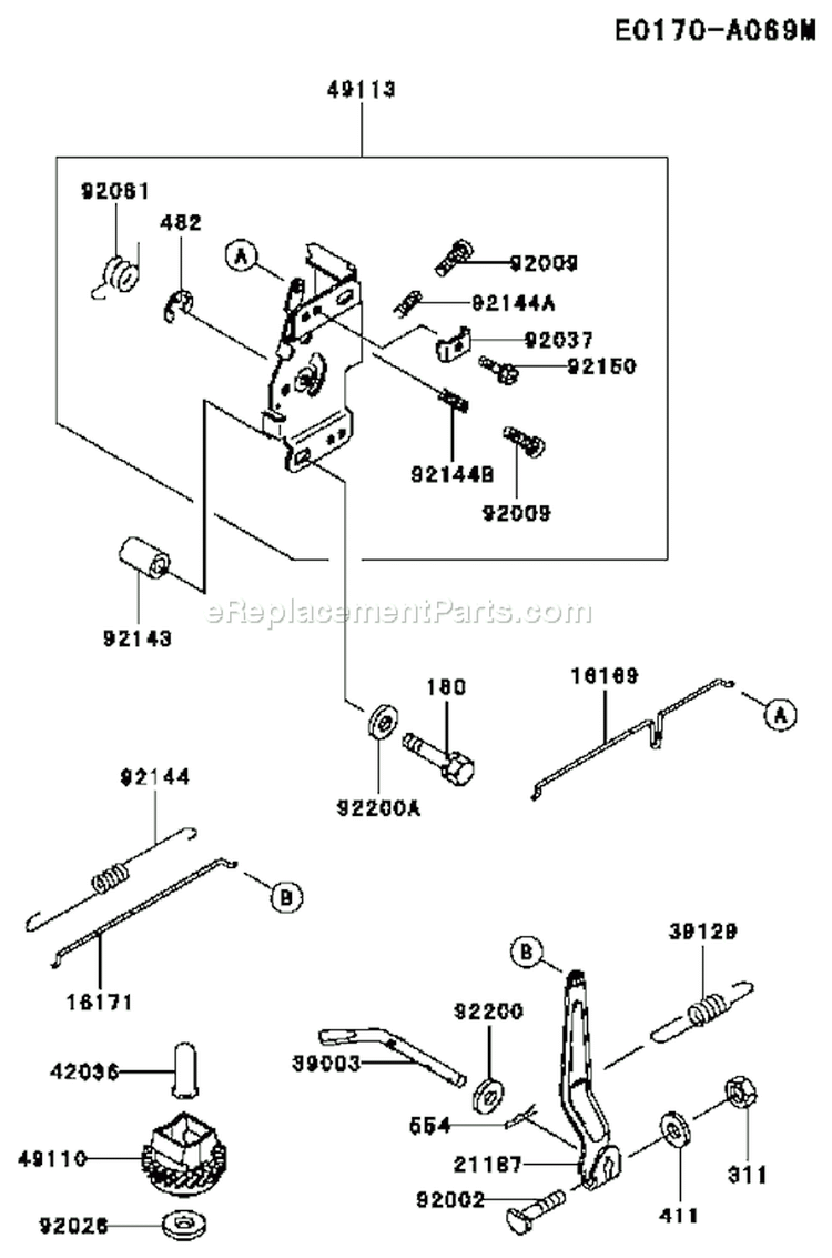 Page C Diagram and Parts List for FC420V AS28 Kawasaki Engine