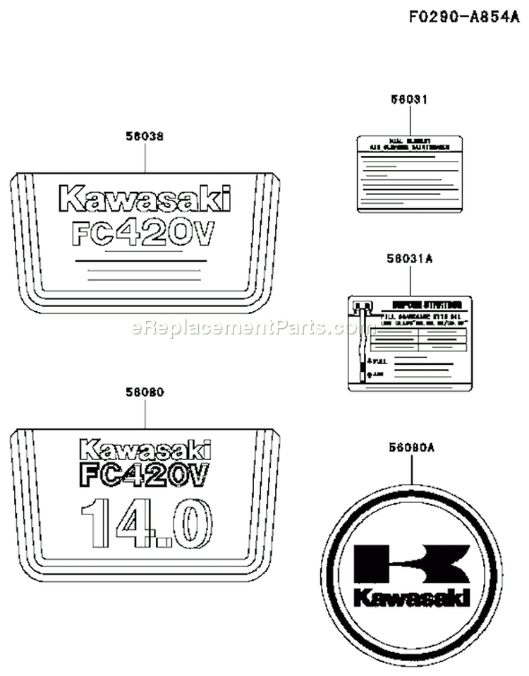 Page G Diagram and Parts List for FC420V AS28 Kawasaki Engine