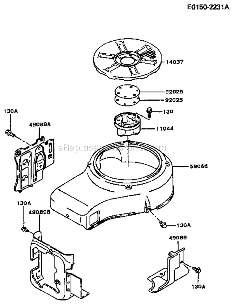Page D Diagram and Parts List for FC420V BS02 Kawasaki Engine