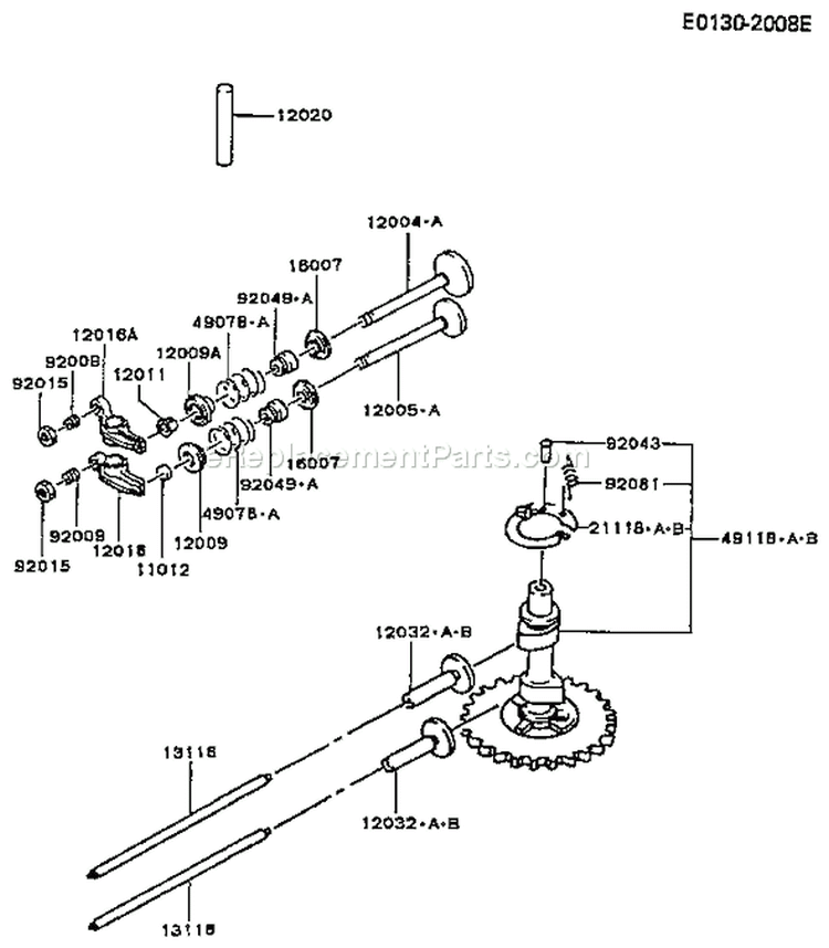 Page L Diagram and Parts List for FC420V AS08 Kawasaki Engine
