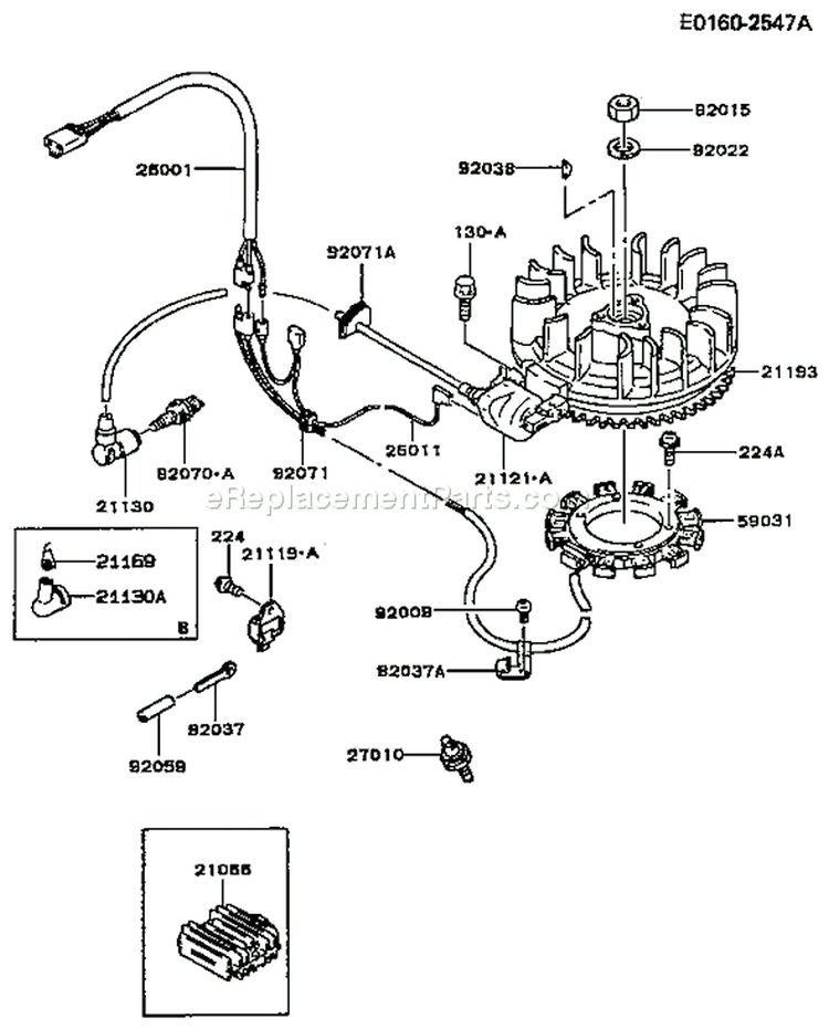 Page F Diagram and Parts List for FC420V AS08 Kawasaki Engine