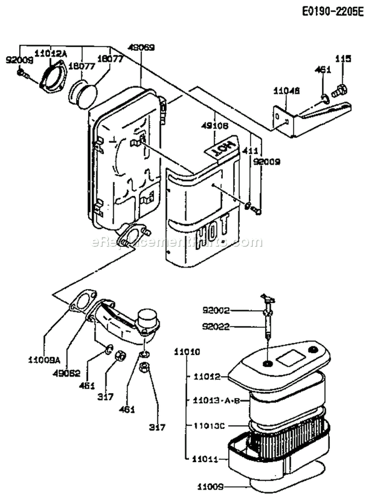 Page A Diagram and Parts List for FC420V BS13 Kawasaki Engine