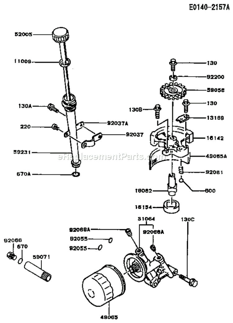 Page H Diagram and Parts List for FC420V AS13 Kawasaki Engine