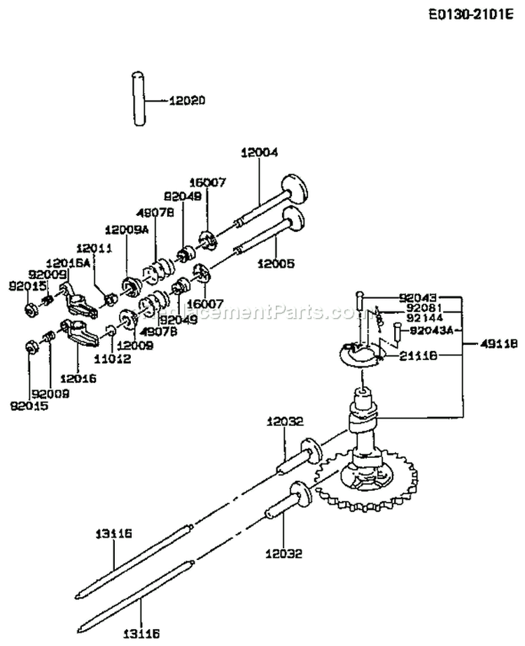 Page L Diagram and Parts List for FC420V BS14 Kawasaki Engine