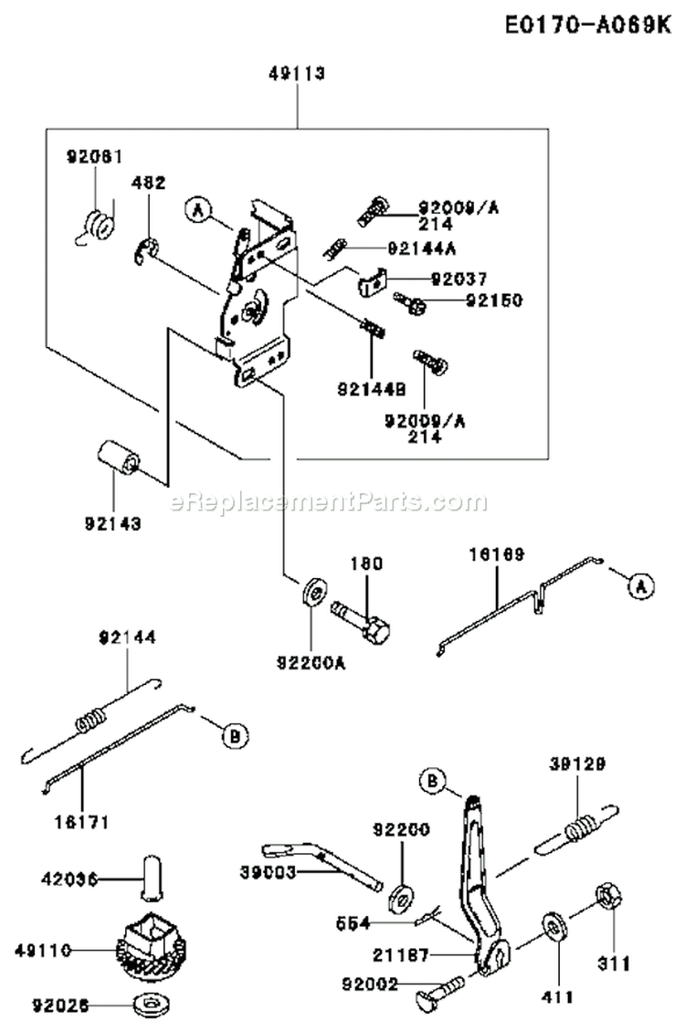 Page C Diagram and Parts List for FC420V BS22 Kawasaki Engine