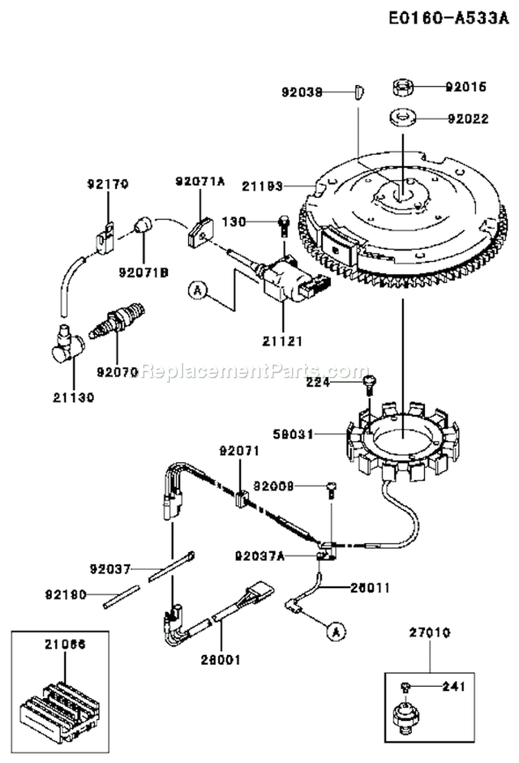 Page F Diagram and Parts List for FC420V AS23 Kawasaki Engine