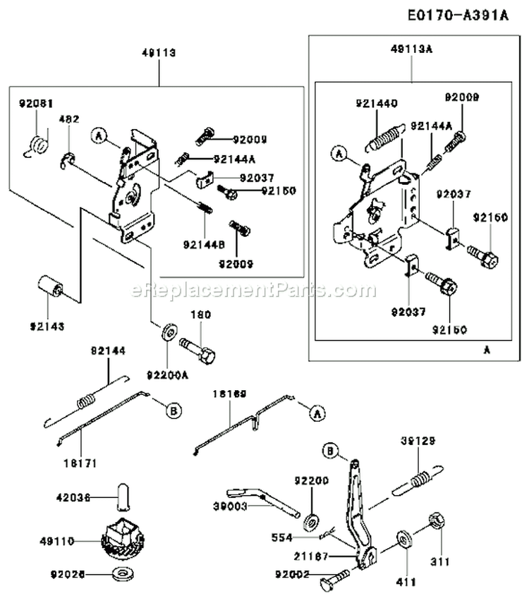 Page C Diagram and Parts List for FC420V AS26 Kawasaki Engine