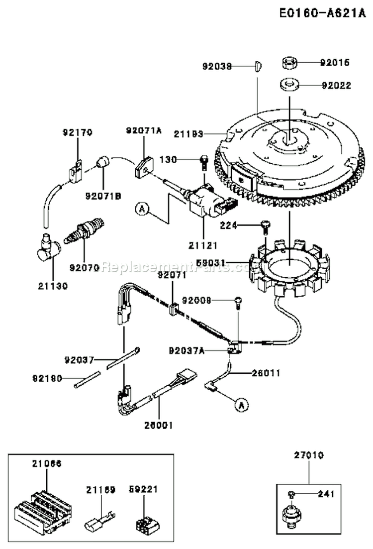 Page F Diagram and Parts List for FC420V AS26 Kawasaki Engine