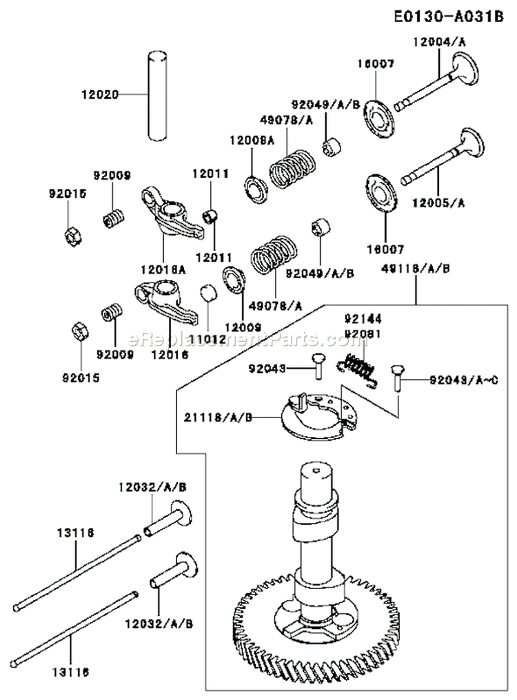 Page L Diagram and Parts List for FC420V BS06 Kawasaki Engine