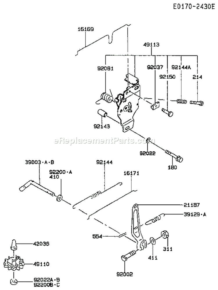 Page C Diagram and Parts List for FC420V CS07 Kawasaki Engine