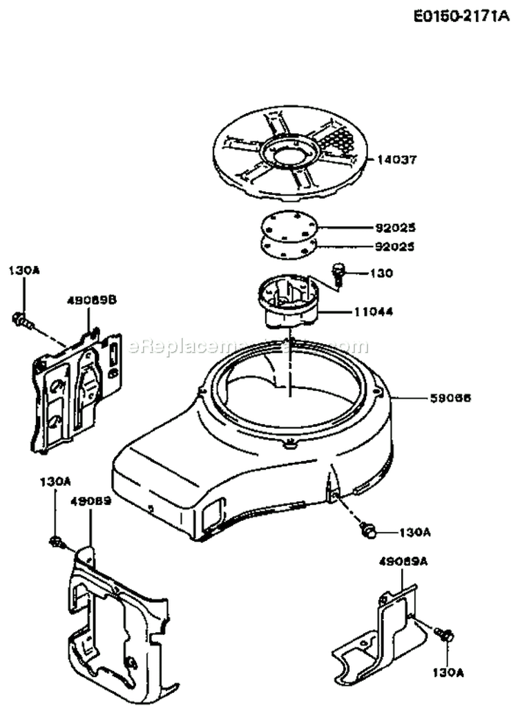 Page D Diagram and Parts List for FC420V CS07 Kawasaki Engine