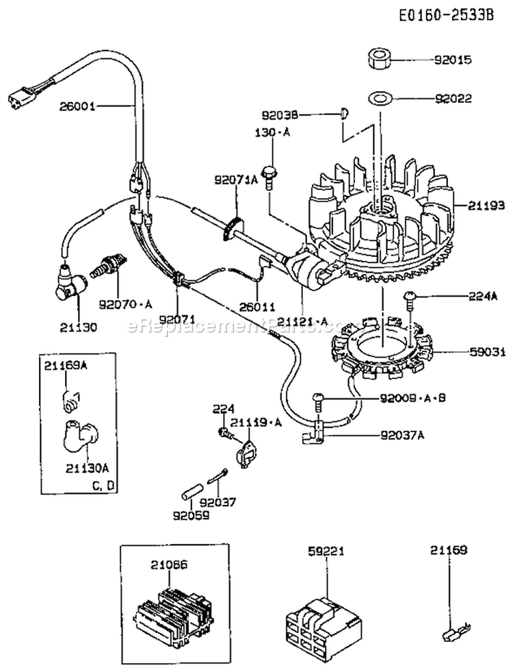 Page F Diagram and Parts List for FC420V BS01 Kawasaki Engine