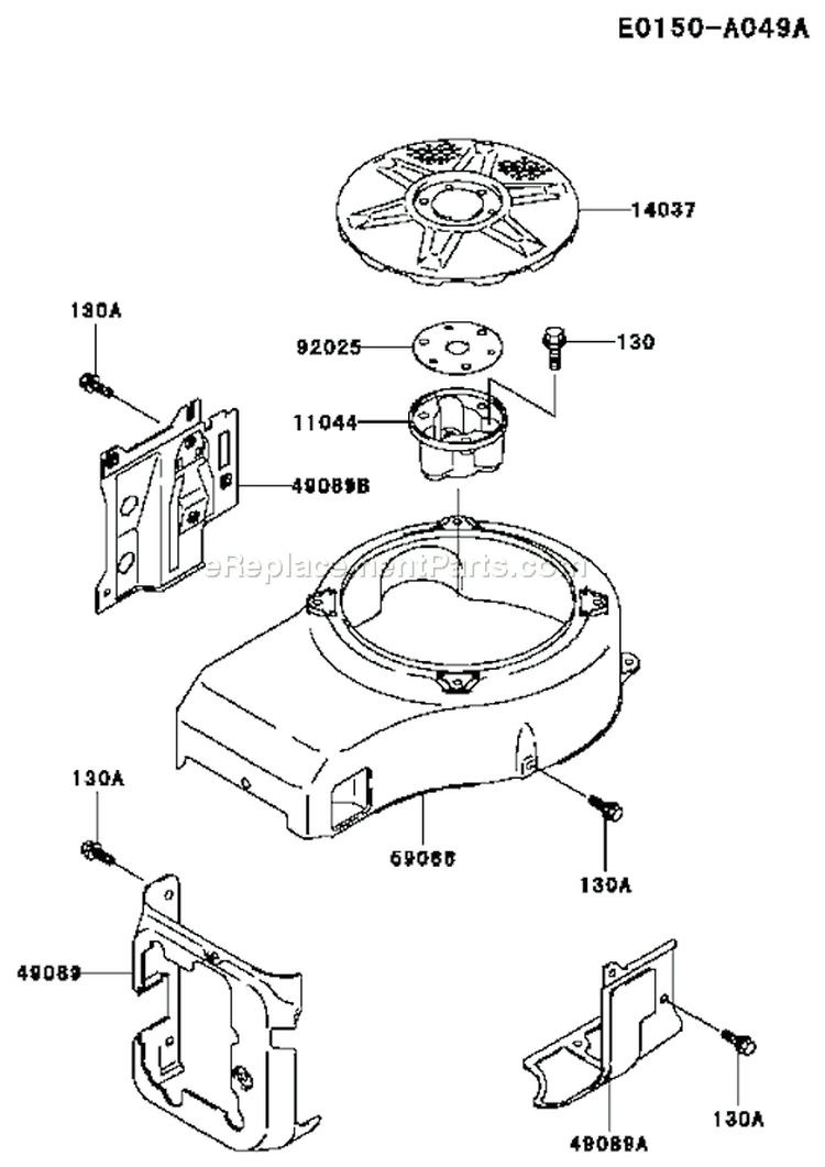 Page D Diagram and Parts List for FC420V AS09 Kawasaki Engine