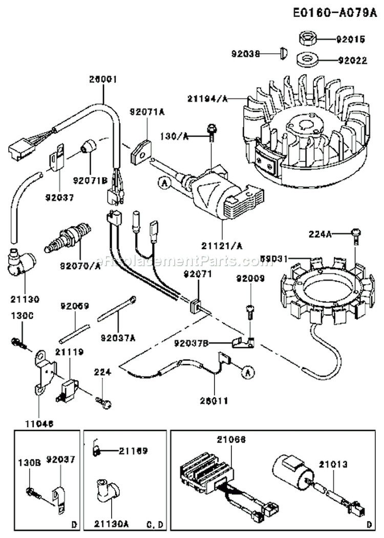Page F Diagram and Parts List for FC420V AS09 Kawasaki Engine