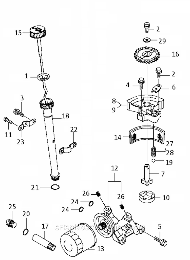 Lubrication Diagram and Parts List for FC420V-ES00  Kawasaki Engine