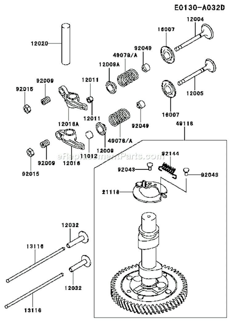 Page L Diagram and Parts List for FC420V ES18 Kawasaki Engine