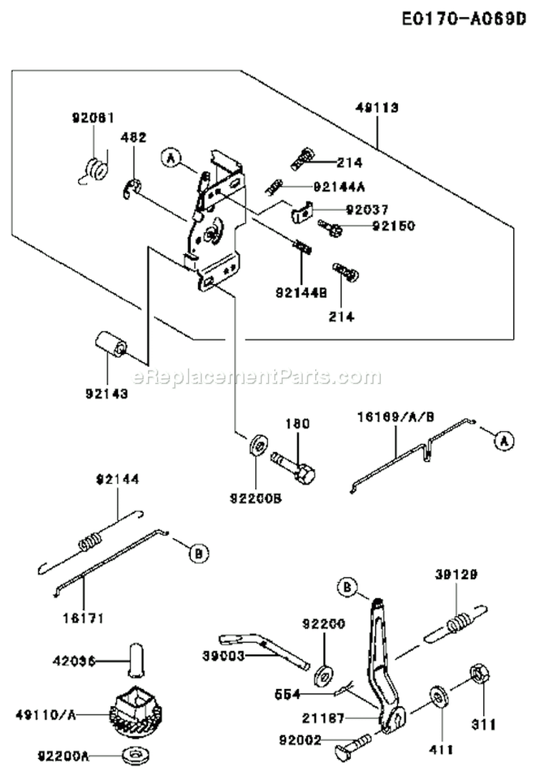 Page C Diagram and Parts List for FC420V ES18 Kawasaki Engine