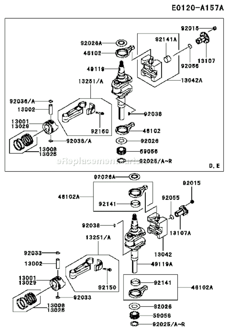 Page I Diagram and Parts List for FC420V ES12 Kawasaki Engine