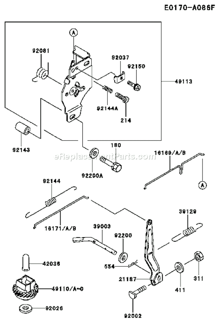 Page C Diagram and Parts List for FC420V FS15 Kawasaki Engine